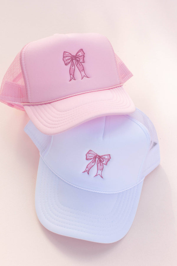 Charlotte Coquette Bow Embroidery Trucker Hat