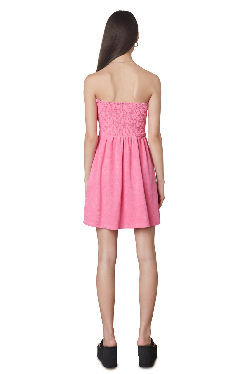 Morgan Smocked Terry Strapless Dress FINAL SALE