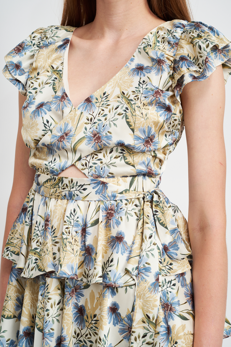 En Saison | Dahlia Floral Tiered Mini Dress FINAL SALE