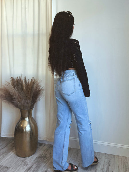 Riri Ribcage Longer Length Straight Jeans | Light Denim