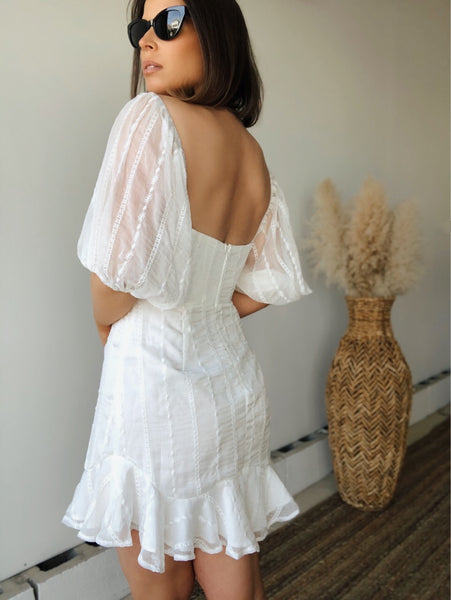 Fancy A Spritz Mini Dress In White Embroidery