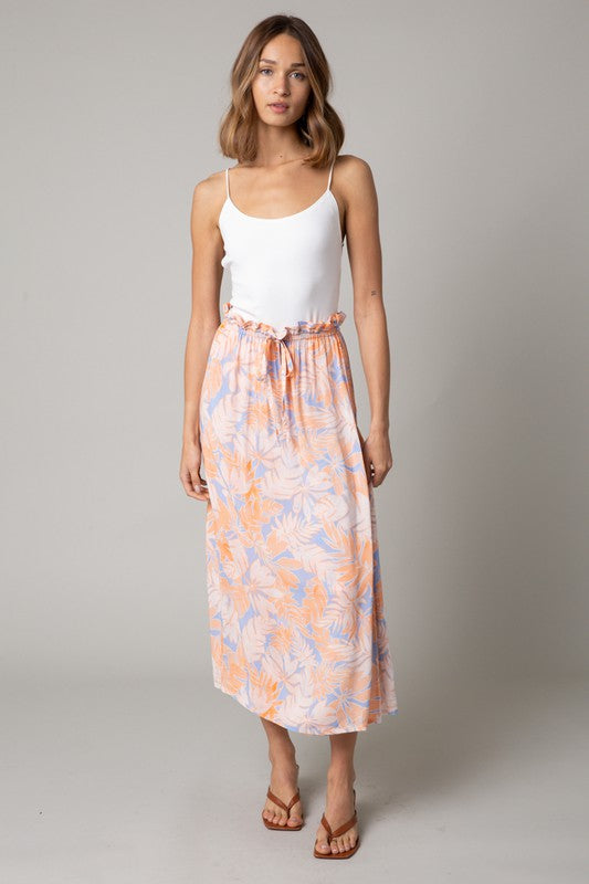 Jianna Tropical Print Midi Skirt FINAL SALE