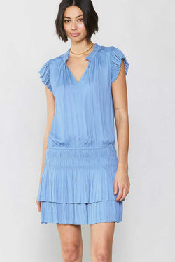 Zoey Pleated Mini Dress | Periwinkle Blue