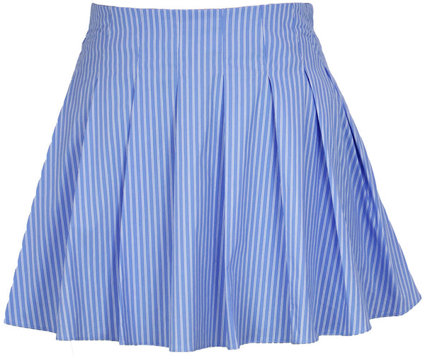 Kova Striped Pleated Mini Skirt | Blue