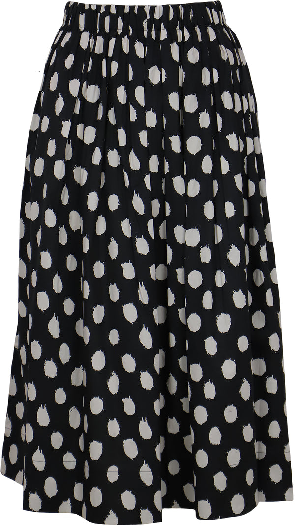 FINAL SALE Amari Polka Dot Midi Skirt | Black White