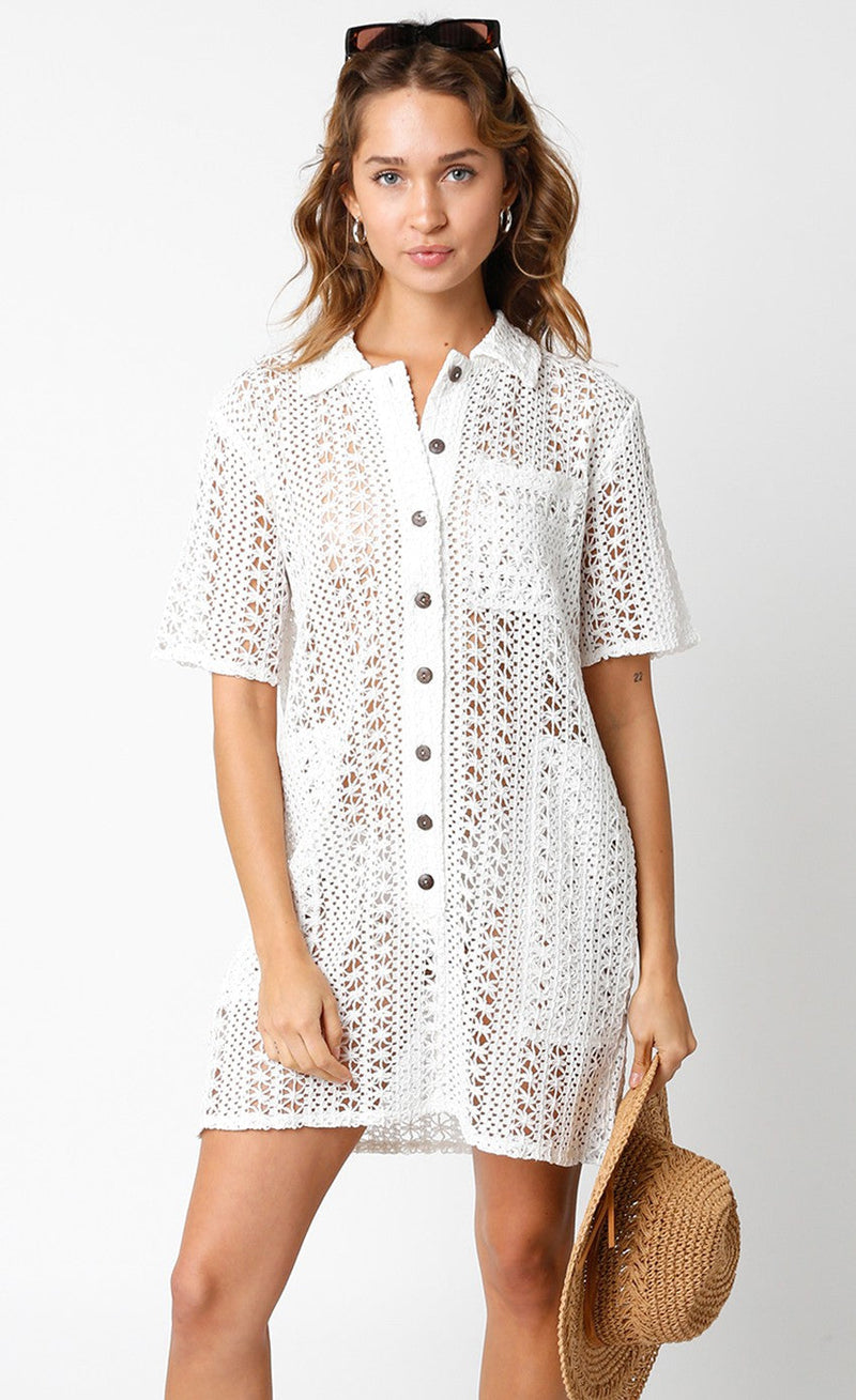 Chiara Crochet Cover Up Dress | White