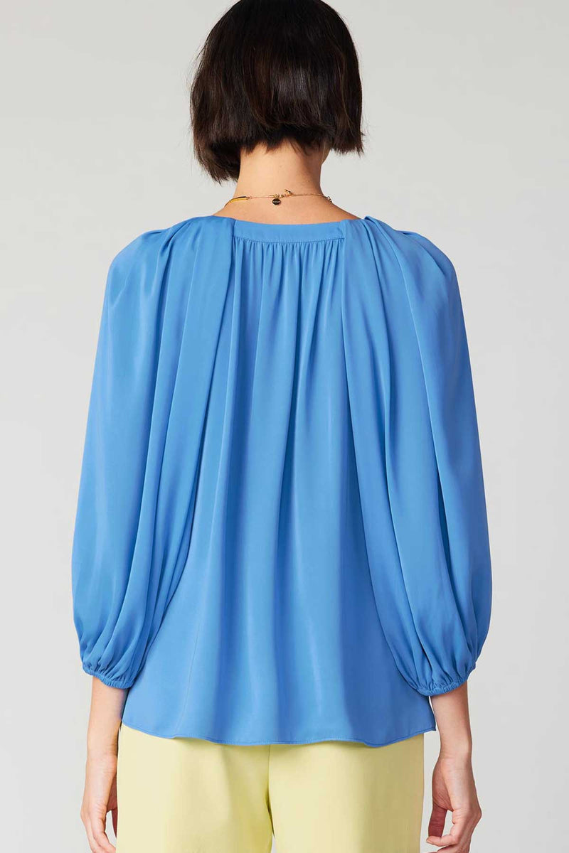 Cici Puff Sleeve Top | Azure Blue