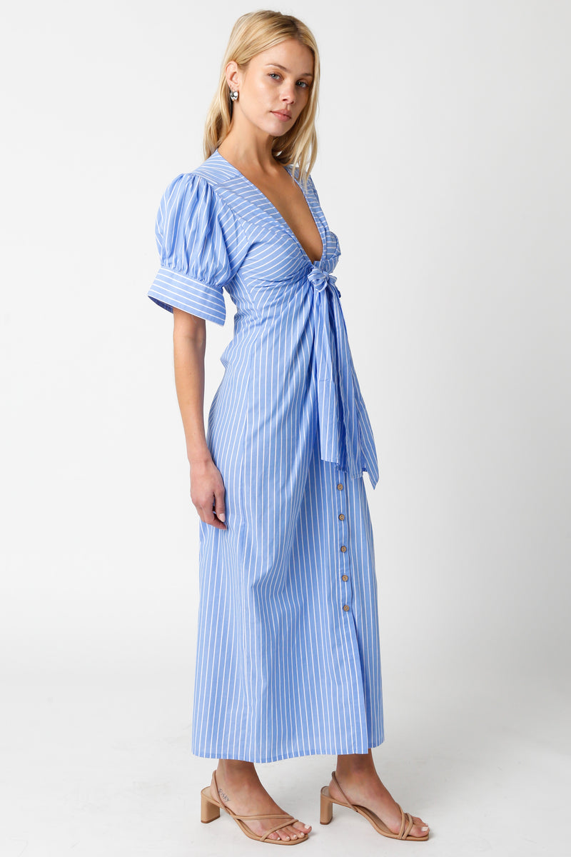 Coco Striped Midi Dress | Baby Blue