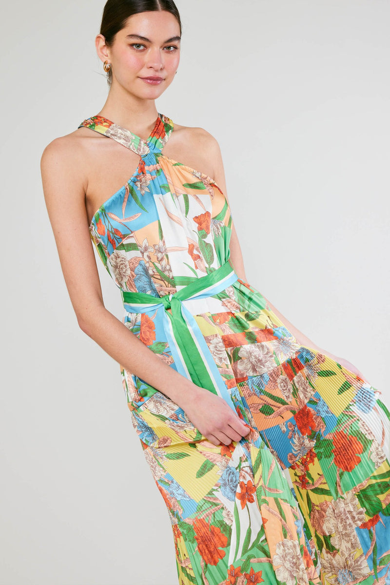 Current Air Mara Floral Pleated Dress