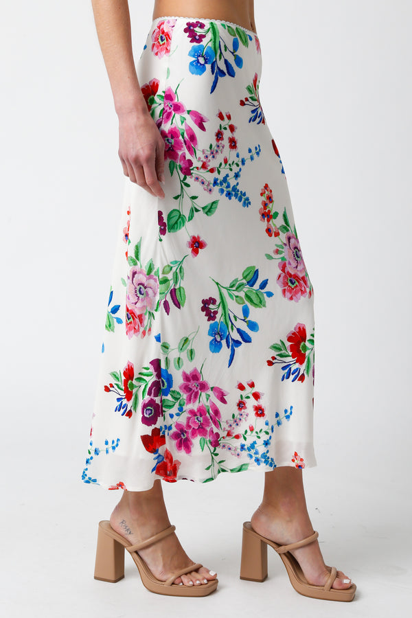 Brenda Floral Lace Midi Skirt