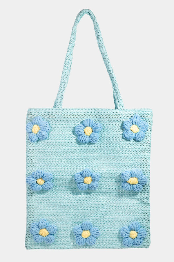Isadora Flower Tote Bag | Blue & Green
