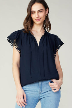 Current Air | Sade Embroidery Sleeve Top