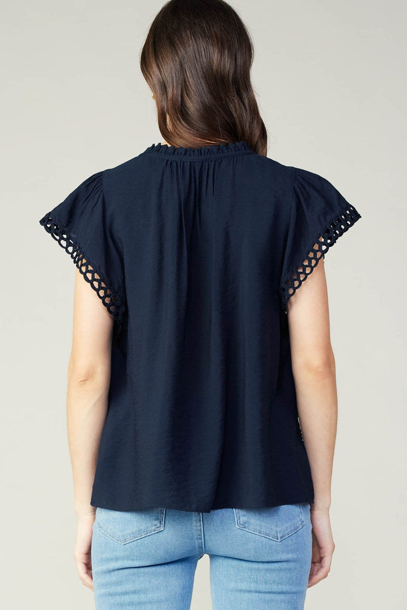 Current Air | Sade Embroidery Sleeve Top