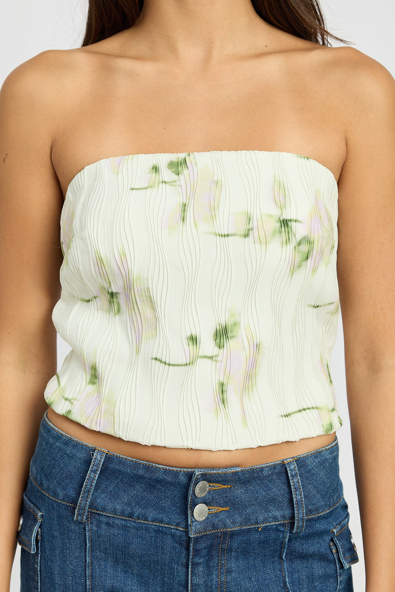 Sincere Floral Tube Top | Ivory