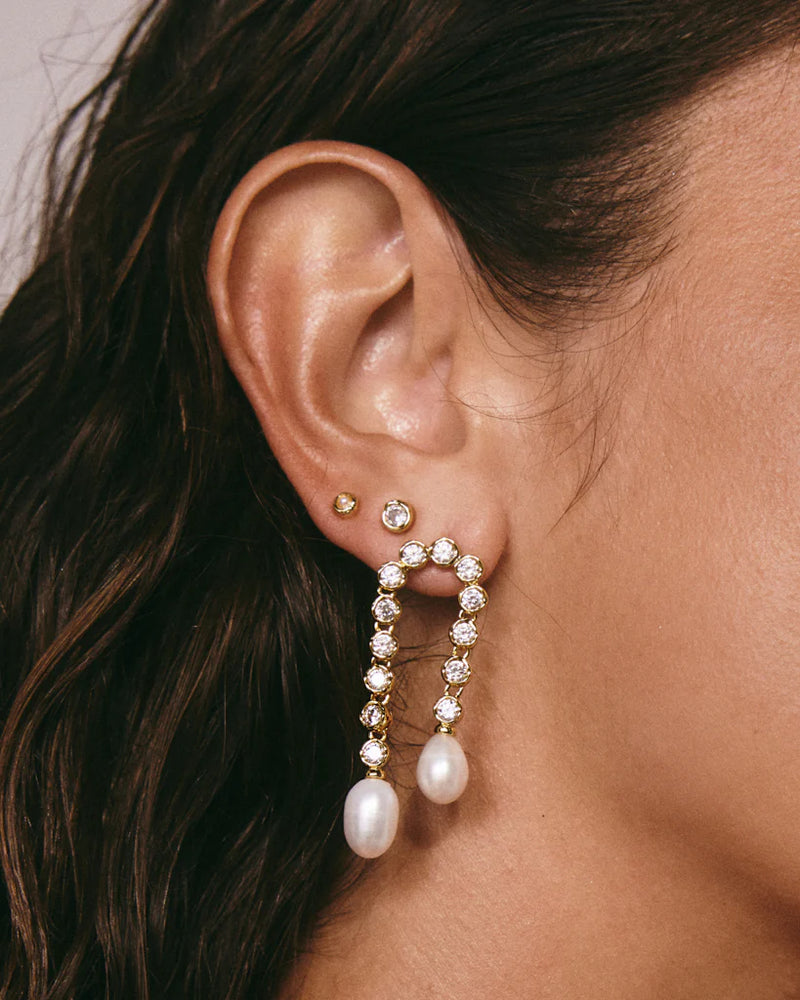 LUV AJ | Pave Pearl U Studs