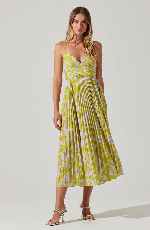 ASTR the Label | Blythe Dress  Lime Lavender Floral