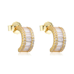 Gianna Stud Earring | Sterling Silver | Gold Plated