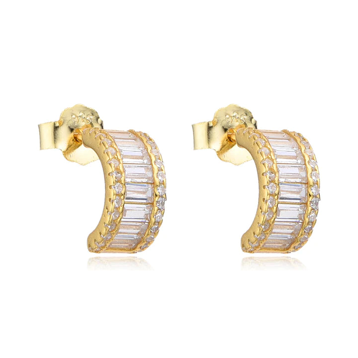 Gianna Stud Earring | Sterling Silver | Gold Plated