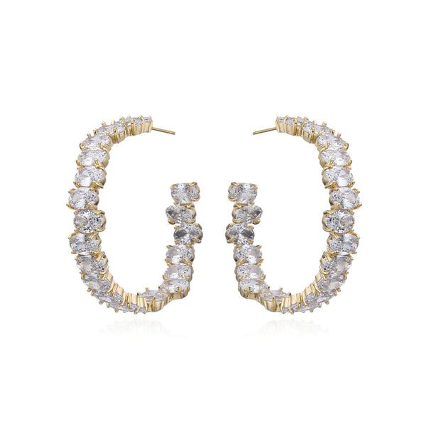 Baguette Hoop Earrings | Gold
