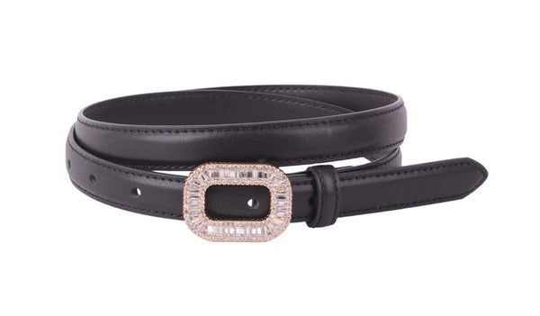 Ivana Rhinestone Leather Belt