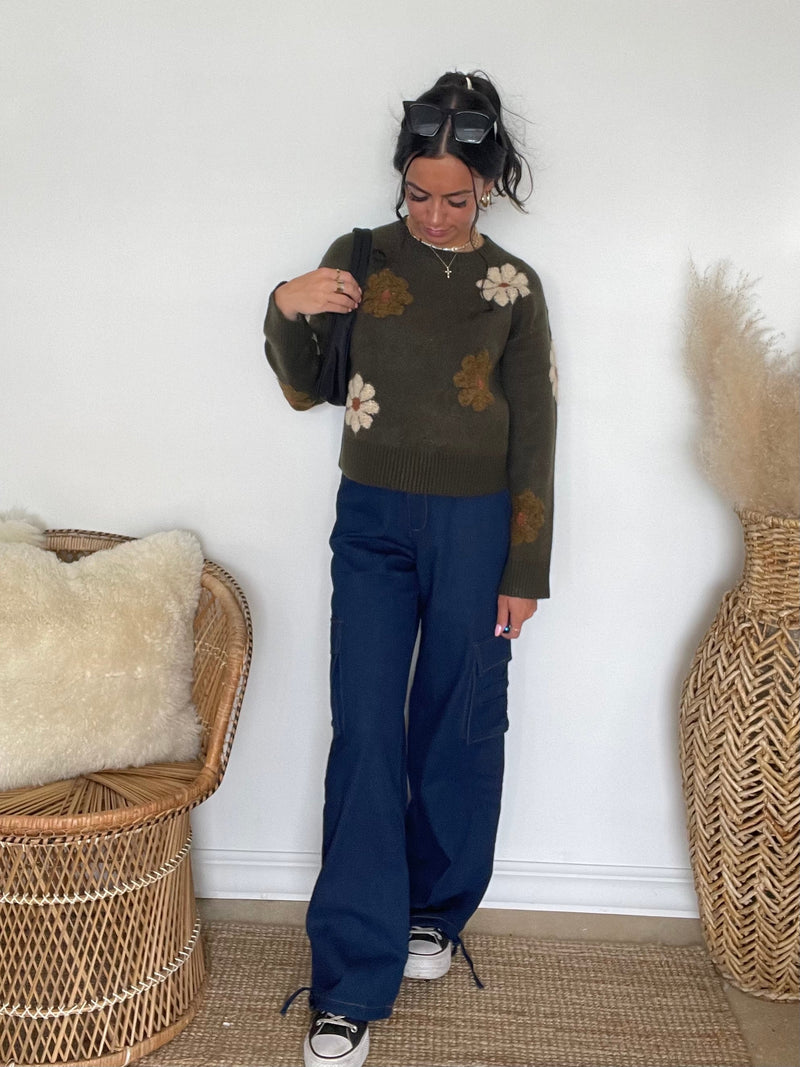 Current Air | Deanna Flower Motif Sweater FINAL SALE