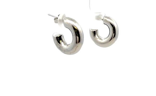 Rene Thick Small Hoop Earrings | Silver