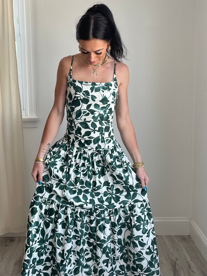 Lauren Floral Midi Dress | Green