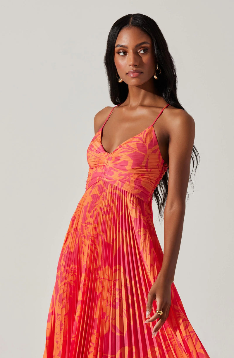 ASTR the Label | Blythe Dress Fuchsia Orange Print