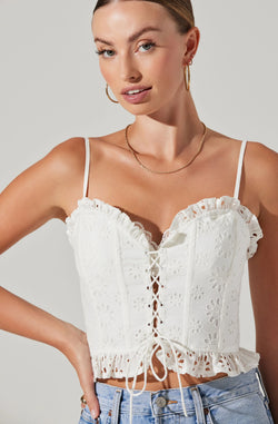 ASTR the Label | Dreama Lace Sleveless Top | White