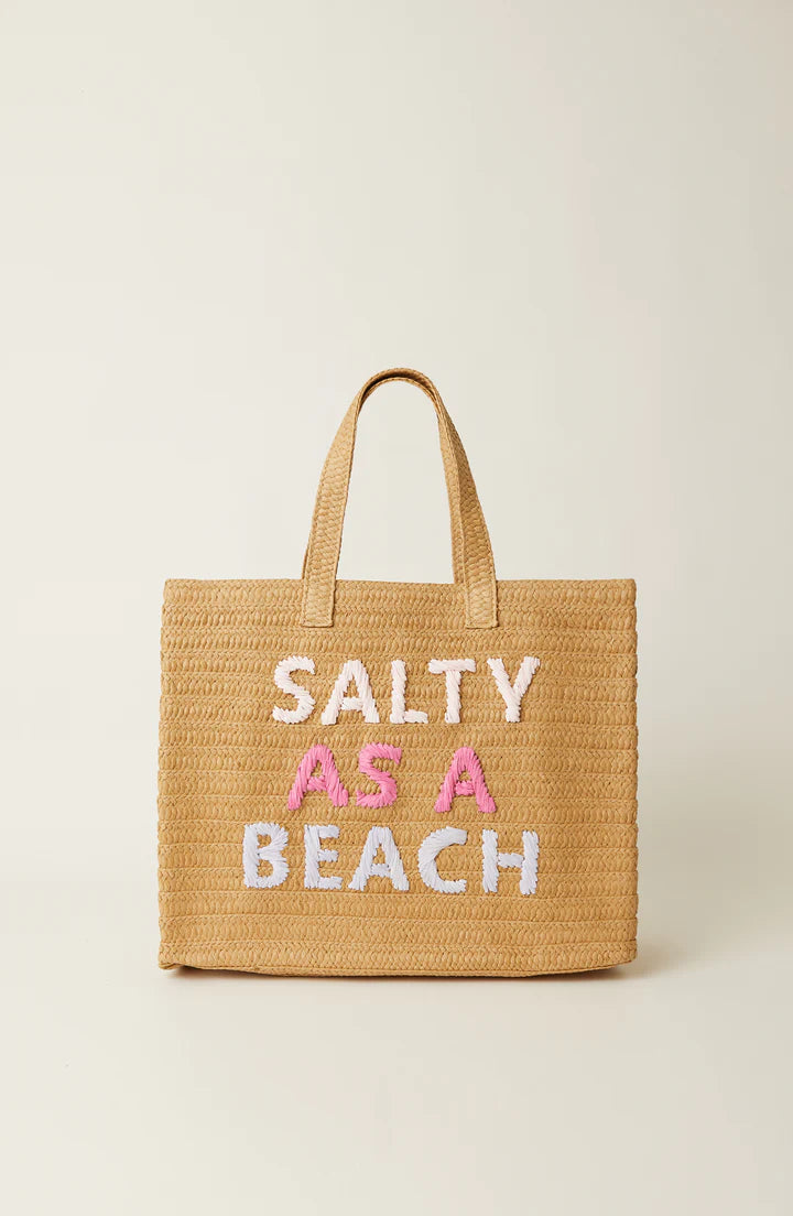 Salty As A Beach Tote Bag | Sand Pink Rainbow