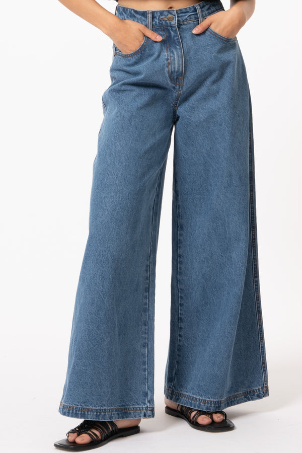Nadeja Wide Leg Jeans | Blue