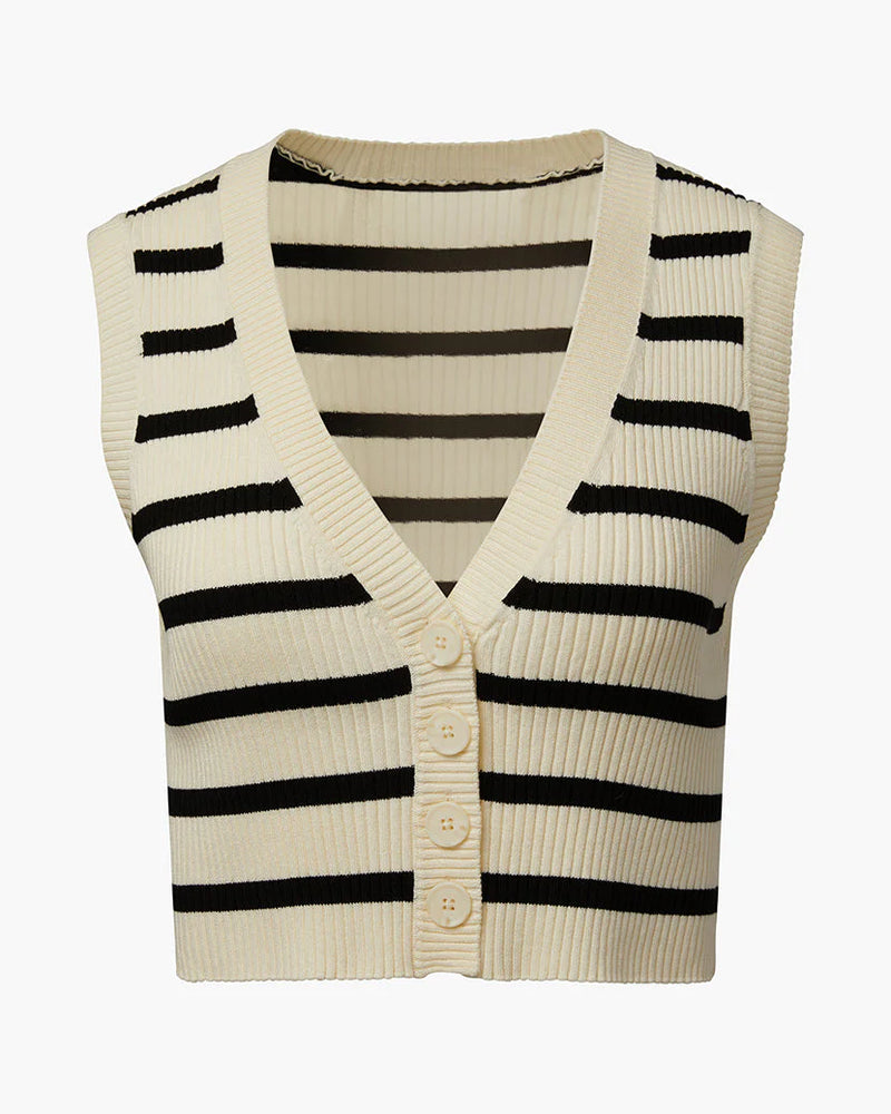 WeWoreWhat | Sweater Vest | Black & Antique White