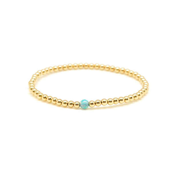 Amal Gold Bead Opal Bracelet