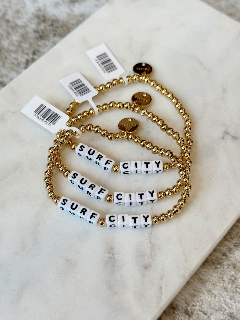 Little Words Project | Surf City Bracelet | Gold Plated