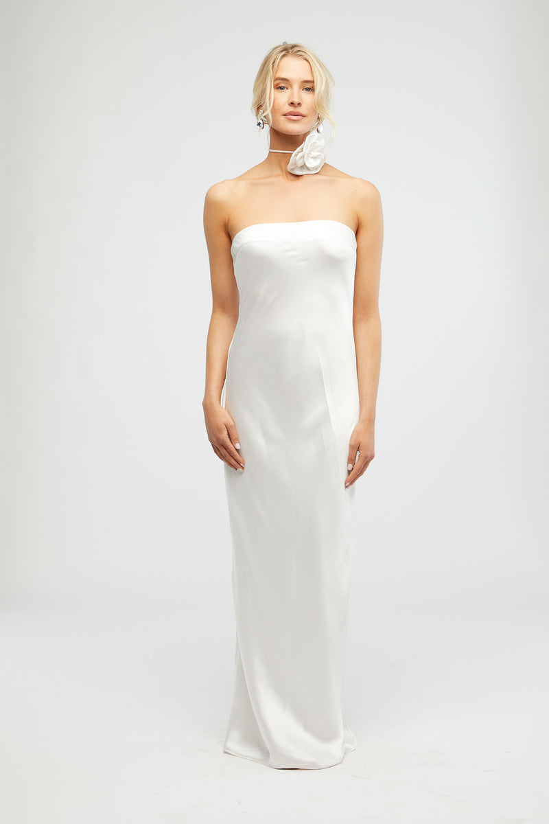 FINAL SALE WeWoreWhat | Strapless Silky Maxi Dress | White