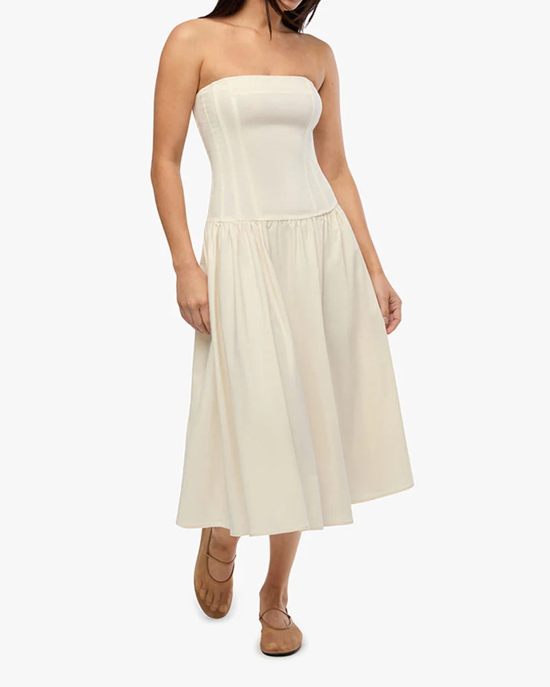 WeWoreWhat | Strapless Corset Midi Dress | Ivory