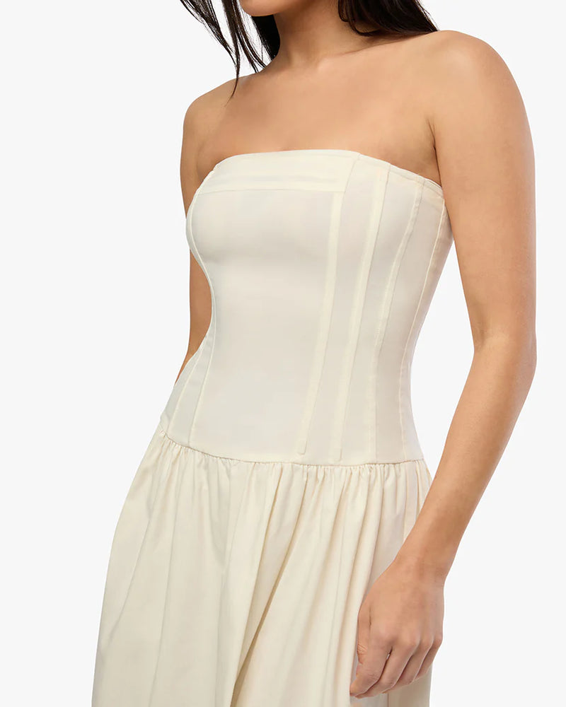 WeWoreWhat | Strapless Corset Midi Dress | Ivory