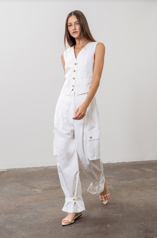 Bianca Cargo Pants | White