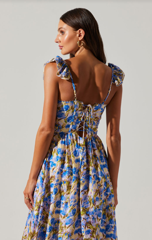 ASTR the Label | Wedelia Dress | Yellow Blue Floral