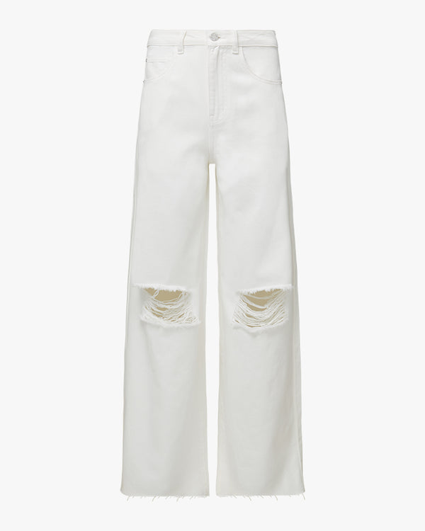 WeWoreWhat | Wide Leg Distressed Jeans | White FINAL SALE