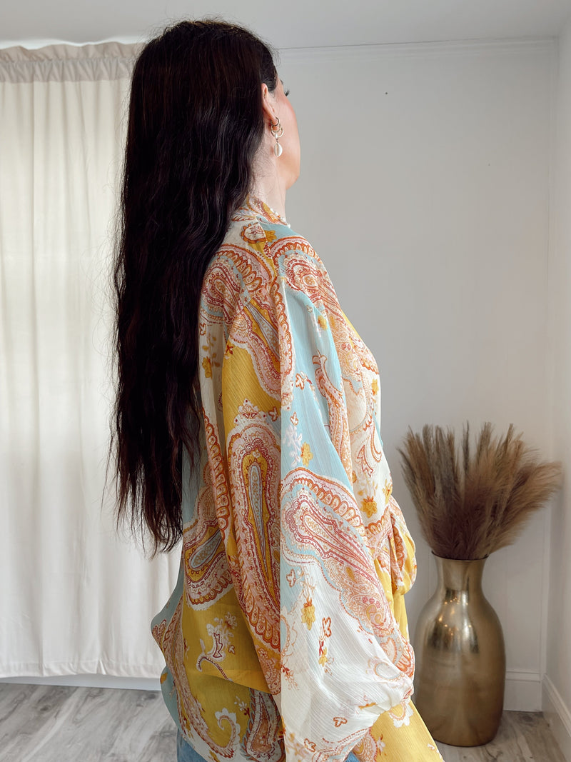 Lemonade Breeze Piasley Kimono