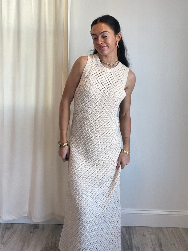 Juniper Crochet Maxi Dress | Cream