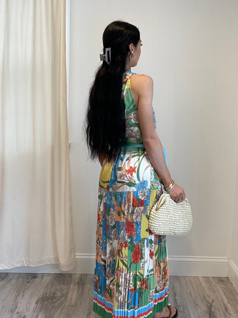 Current Air Mara Floral Pleated Dress