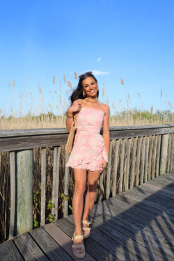 FINAL SALE Avery Floral Romper | Pink