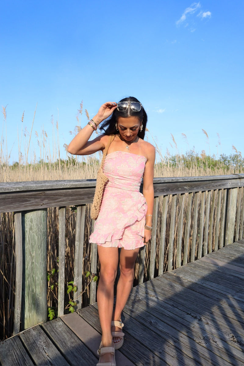 FINAL SALE Avery Floral Romper | Pink