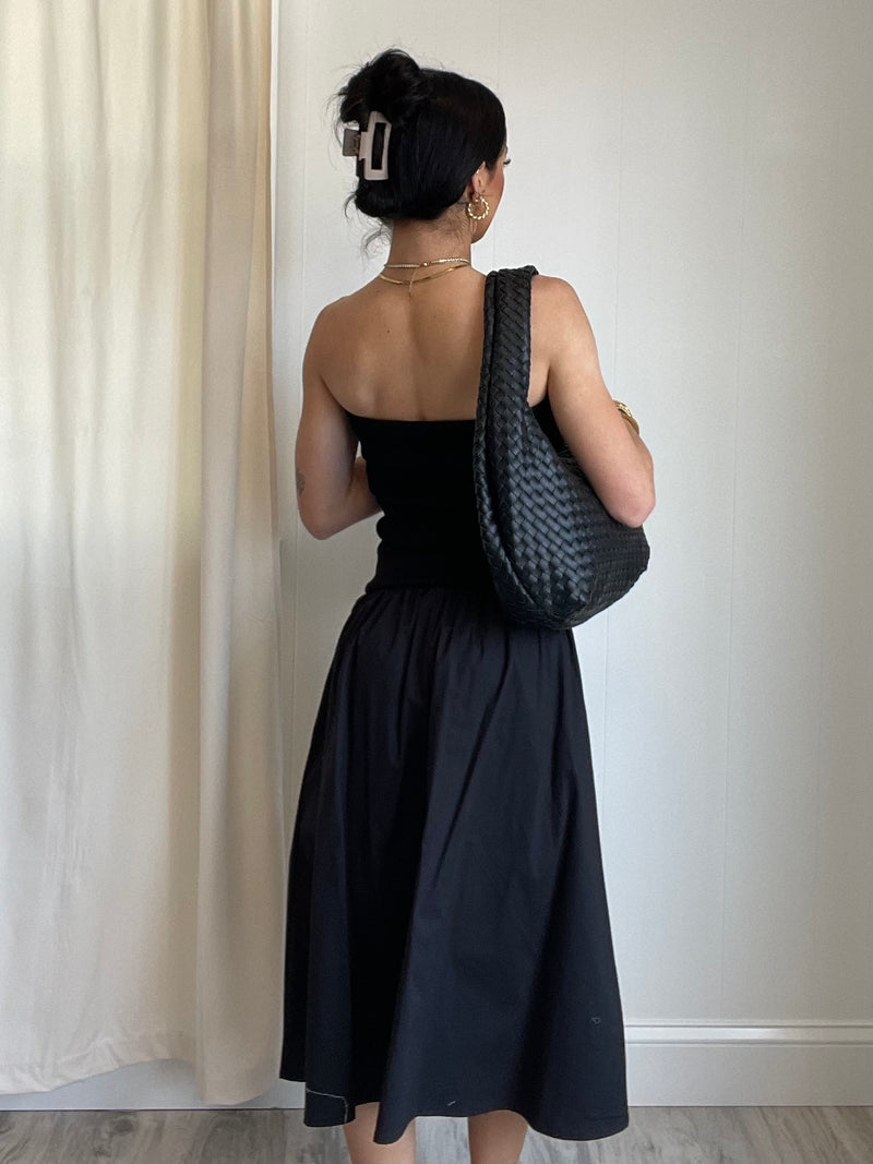 WeWoreWhat | Ribbed Cotton Midi Dress | Black