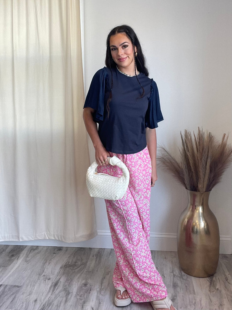Brittany Floral Wide Leg Pants | Pink