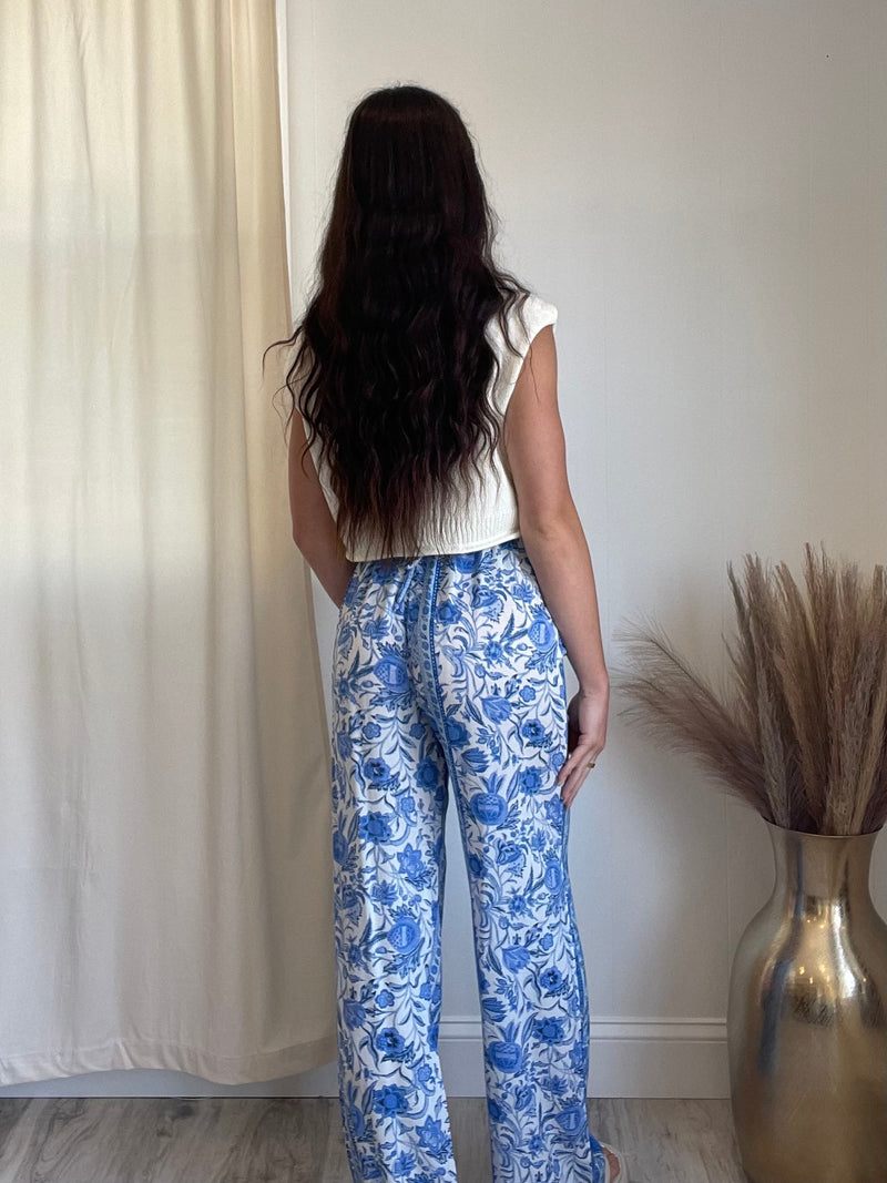 Gypsy Floral Wide Leg Pants | Blue