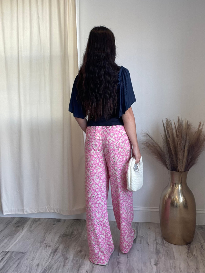 Brittany Floral Wide Leg Pants | Pink