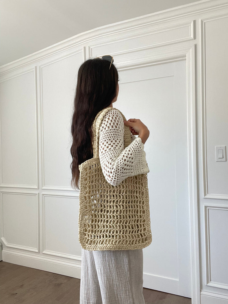 Kaylani Crochet Bell Sleeve Top | Off White